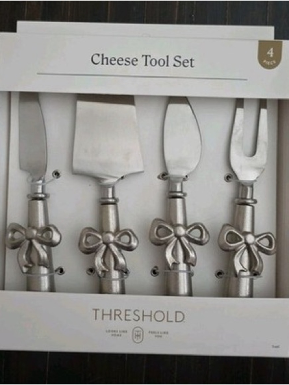 Threshold Silver Bow 4pc Cheese Tool Set Charcuterie